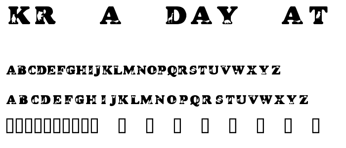 KR A Day At The Zoo font